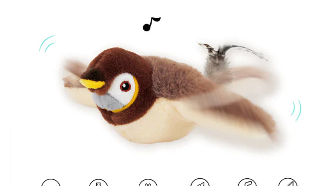 Chirping Plush Cat Play Bird™