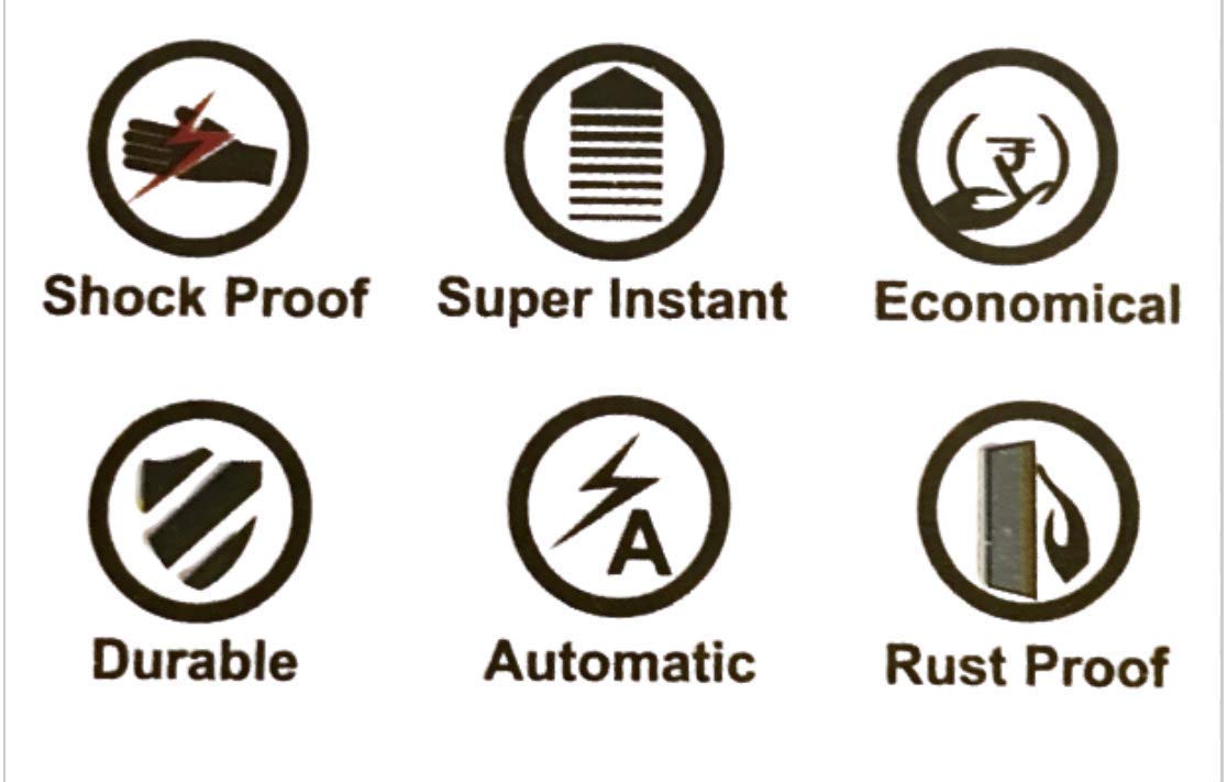 Instant Electric Water Geyser For Home | Kitchen | Bathroom etc. ABS Body- Shock Proof, Electric Saving