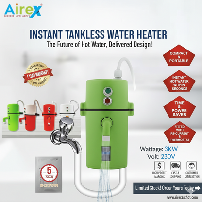 Instant Electric Water Geyser For Home | Kitchen | Bathroom etc. ABS Body- Shock Proof, Electric Saving